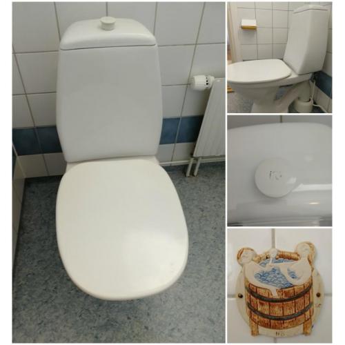 Toalett/handfat/spegelskåp/takdusch